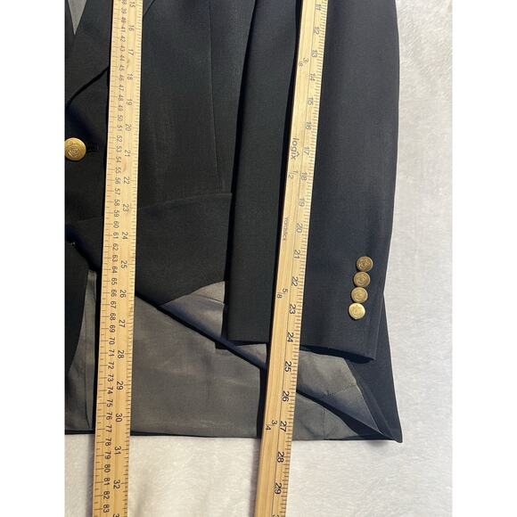 Vtg Christian Dior Monsieur 44R Black Gold Tone Buttons Designer Blazer Coat - Picture 15 of 16